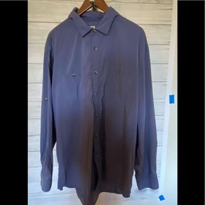 TravelSmith Men’s XXlarge long sleeve button down shirt. Purple. Quick drying.